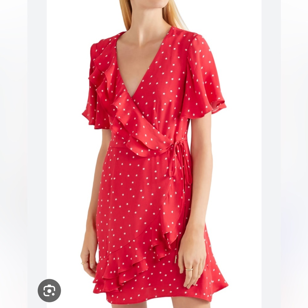 Rebecca Vallance Scarlet Mini Dress with White Dots